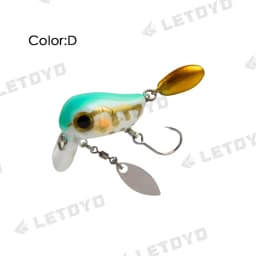 LETOYO Floating Micro Crankbaits 30mm2g Artificial Surface Wake Bait Crank Wobblers with spoon Fishing Lures for Trout Bass