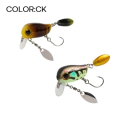 LETOYO Floating Micro Crankbaits 30mm2g Artificial Surface Wake Bait Crank Wobblers with spoon Fishing Lures for Trout Bass
