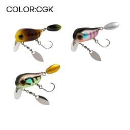 LETOYO Floating Micro Crankbaits 30mm2g Artificial Surface Wake Bait Crank Wobblers with spoon Fishing Lures for Trout Bass