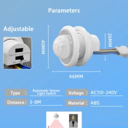 AC 85V-265V LED PIR Adjustable Delay Embedded Human Body Infrared Detector Infrared Motion Sensor Detector Switch Hot Selling