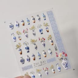 Line Flower Powder Blusher Love Heart High Quality Jelly Series Adhesive Nail Sticker Nail Art Decoration Decals Design T-2830