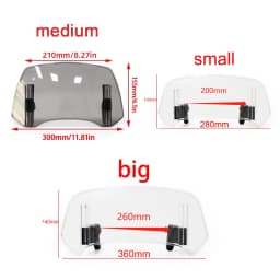 Universal Motorcycle Windshield Extension Adjustable Spoiler Clamp-On Windscreen Deflector For BMW KAWASAKI YAMAHA HONDA SUZUKI