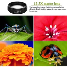 Two-In-One Functions Mobile Phone Lens 0.45X Wide Angle Len & 12.5X Macro HD Camera Lens Universal for iPhone Android Phone