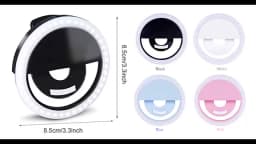 USB Charge Led Selfie Ring Light Mobile Phone Lens LED Selfie Lamp Ring for iPhone Samsung Xiaomi Huawei Phone Selfie Light