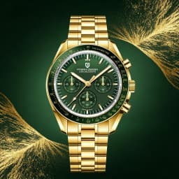PAGANI DESIGN Moon Men's Watches Gold Luxury Quartz Watch Men Speed Sports Chronograph AR Sapphire Waterproof Luminous Man Gift