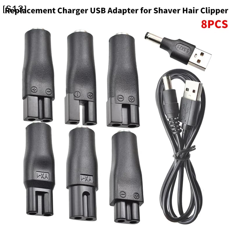 8 PCS Power 5V Replacement Charger USB Adapter Cable DC Converter Universal For All Kinds Of Electric Shaver Hair Clippers[Q][Q]