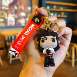 1 PCS or 10 PCS For 4 Styles of Michael Jackson Keychain Music Idol Doll Machine Key Chain