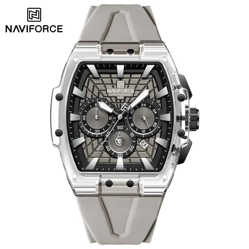 NAVIFORCE Top Brand Men Watches Multifunctional Chronograph Luminous Hands 30m Waterproof Silicone Strap Original Man Watch