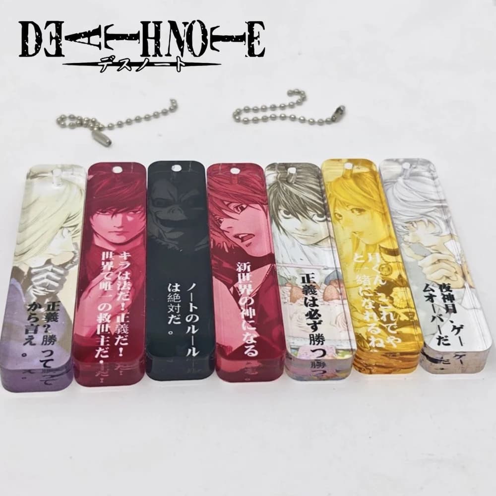 Anime Death Note Cosplay Yagami Light MisaMisa Keychain Acrylic Key Chain Backpack Decoration Keyring Halloween Props