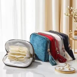 5-Layer Jewelry Storage Bag, Velvet Jewelry Pouch Bags for Watch Bracelet Rings Earring Crystal, Portable Travel Jewelry Case