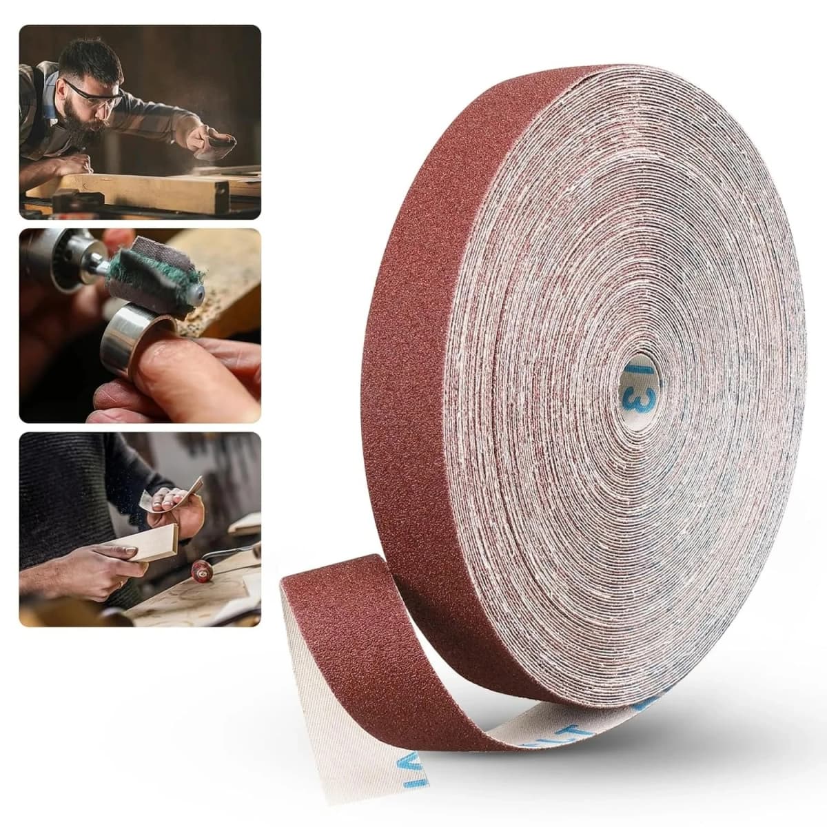 1inch Emery Cloth Rolls, Continuous Sandpaper (2m / 5m) Suitable for Wood Sanding, Metal Polishing, Car Detailing
