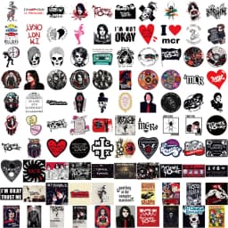 100Pcs My Chemical Romance Stickers Cartoon Decal for Laptop Phone Guitar Luggage Waterproof Graffiti Vinyl Stickers