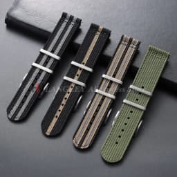 20mm 22mm Ribbed Nylon Strap for Omega for Seiko for Tudor Woven Canvas Fabric Watch Band Military Sport Quick Release Bracelets