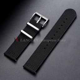 20mm 22mm Ribbed Nylon Strap for Omega for Seiko for Tudor Woven Canvas Fabric Watch Band Military Sport Quick Release Bracelets