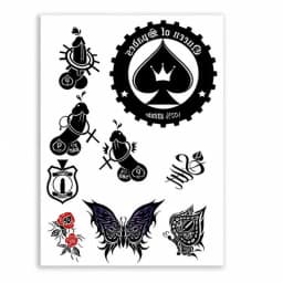 Black Spade Temporary Tattoo Sticker Cool Gothic Poker Temporary Tattoo for Women Men Waterproof Fake Tattoo Sleeve Body Arm Art