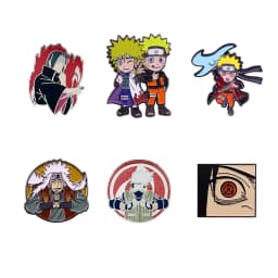 6Pcs/Set Anime Character Enamel Brooch Cartoon Uchiha Itachi Kakashi Jiraiya Metal Badge Lapel Pin Cosplay Accessories Fan Gifts