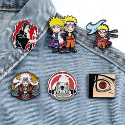 6Pcs/Set Anime Character Enamel Brooch Cartoon Uchiha Itachi Kakashi Jiraiya Metal Badge Lapel Pin Cosplay Accessories Fan Gifts