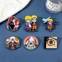 6Pcs/Set Anime Character Enamel Brooch Cartoon Uchiha Itachi Kakashi Jiraiya Metal Badge Lapel Pin Cosplay Accessories Fan Gifts
