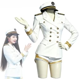 Women tyrant Cosplay Costume Korea White Sailor Navy Uniform Group Stage Performance Women Cos Costumes