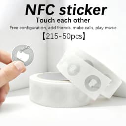 50pcs 215 NFC electronic tag mobile phone, NFC white card, Ntag round card, game card, quick command, music wall, touch sensing