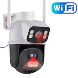 8MP 4G Sim Card Camera Dual Lens Dual Screen Wireless WiFi Outdoor Surveillance Cam Human Detect Security Protection PTZ IP Cam