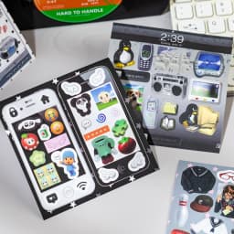 20Pcs Y2K Retro Tech PET Stickers, Vintage Aesthetic Scrapbooking Decals