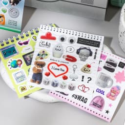 20Pcs Y2K Retro Tech PET Stickers, Vintage Aesthetic Scrapbooking Decals
