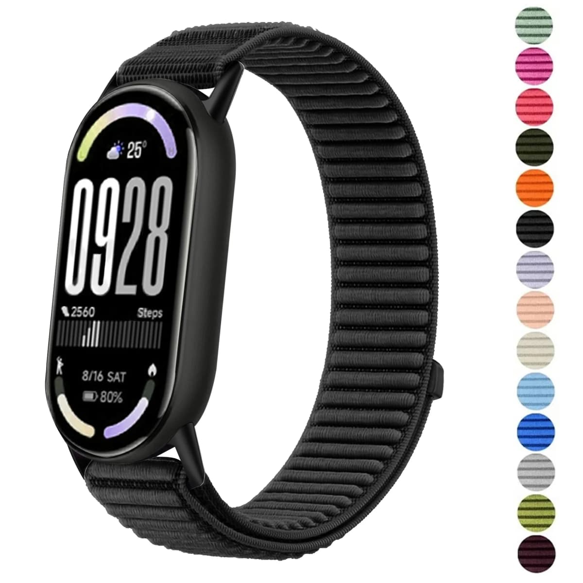 Nylon Braided Loop Strap For Xiaomi Mi Band 10/9/8 SmartWatch Replaceable Metal Buckle Wristband For Xiaomi Mi Band 10 Bracelet