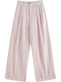 ZIQIAO Women's 2026 Summer New Arrival Vacation Two-Piece Set Bandeau Top & Striped High Waist Casual Pants Slim-Fit Outfit