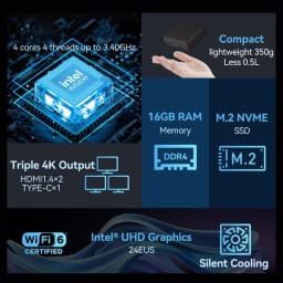 2026 Mini Computer 4K HD Intel Core I9 10980HK/i3 6100U 16GB DDR4 1/2TB SSD PC Windows 11 UHD Graphics Pocket PC 4K HD Mini Gaming Pc Desktop