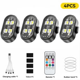 RGB Led Car Strobe Lights Motorcycle LED Flash Position Wireless Light Aircraft Airplane Helicopter Warning Lights Accessories