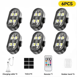 RGB Led Car Strobe Lights Motorcycle LED Flash Position Wireless Light Aircraft Airplane Helicopter Warning Lights Accessories
