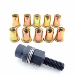 Hand Rivet Nut Tool with 10 Rivnuts, Manual Threaded Insert Setting Tool, Portable Riveting Hand Tool Kit
