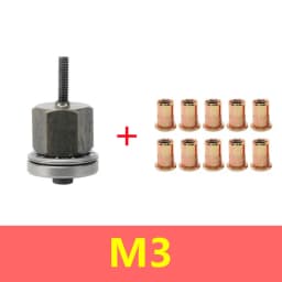 Hand Rivet Nut Tool with 10 Rivnuts, Manual Threaded Insert Setting Tool, Portable Riveting Hand Tool Kit