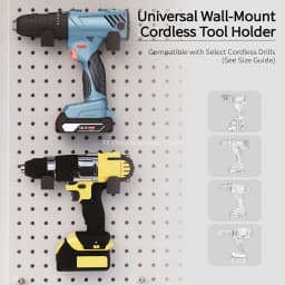 Drill Holder, Heavy Duty Steel Drill Dock Wall Mount, Universal Tool Organizer with Easy Access for GarageWorkshop Home Storage