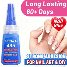 LOOLIFL Super Strong Nail Glue For False Nails Soft Nail Tips Quick Drying Suitable Nail Art Beginners Adhesive Long Lasting