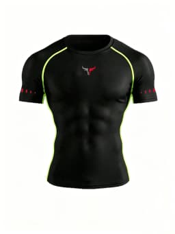 Men's Compression T-Shirt Quick Dry Breathable Elastic Gym Tee Multi Colors Available for All Seasons Running Fit Single Piece