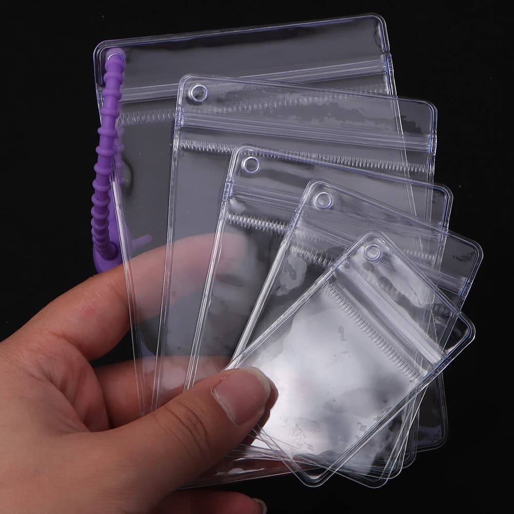 10Pcs Multi Size PVC Clear Jewelry Storage Bags Self Seal Bags Reusable for Bracelets Necklaces Rings Packaging Jewelry Display