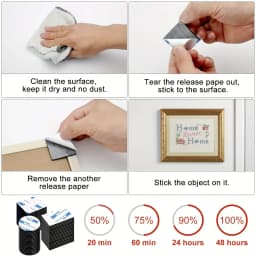 Black 30Pcs Double Sided Tape, Heavy-duty Self-adhesive Tape Pads Wall Tape Suitable for Home, Office, Car, Outdoor Use