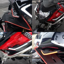 Motorcycle Front Side Spoiler Wing LED Light Kit Aerodynamic Wing Light 12V Universal Spoiler Lamp Modification Motorcycle Decor