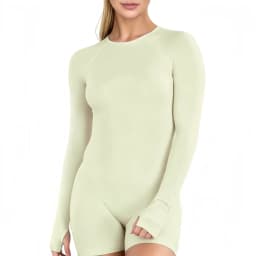 HISTELLO Sport Long Sleeve One Piece Women Hollow Back Yoga Bodycon Slim Fit Soft Stretch Fitness Running Gym Sports Jumpsuit
