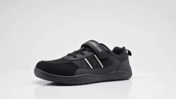 HOBIBEAR Big Kid Wide Width Shoes Barefoot Hook-Loop Artificial Leather Sneakers Lightweight Zero Drop Walking Shoes