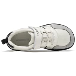 HOBIBEAR Big Kid Wide Width Shoes Barefoot Hook-Loop Artificial Leather Sneakers Lightweight Zero Drop Walking Shoes