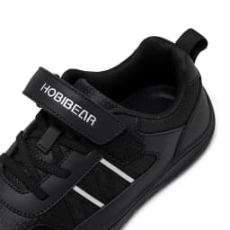 HOBIBEAR Big Kid Wide Width Shoes Barefoot Hook-Loop Artificial Leather Sneakers Lightweight Zero Drop Walking Shoes