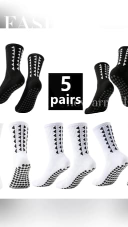 5 Pairs Men Women Non Slip Grip Hiking Cycling Professional Towel Bottom Breathable Shockproof Athletic Socks