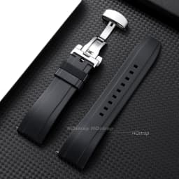 Rubber Waterproof Quick Release Watchband 20mm 22mm 24mm Black Blue Silicone Strap for Seiko Butterfly Buckle Watch Accessories