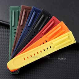 Rubber Waterproof Quick Release Watchband 20mm 22mm 24mm Black Blue Silicone Strap for Seiko Butterfly Buckle Watch Accessories