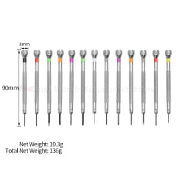 0.6-2.0mm Precision Screwdriver Set for Watchmaker High Hardness Steel Micro Cross Repair Tools Kit for Watches Glasses Jewelry