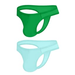 Men's Modal Thong Multi Colors Pack, ORLVS Logo Low Rise Bare Feel Underwear, High Elastic 3D Convex Pouch T-Back Briefs