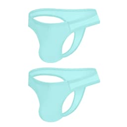 Men's Modal Thong Multi Colors Pack, ORLVS Logo Low Rise Bare Feel Underwear, High Elastic 3D Convex Pouch T-Back Briefs